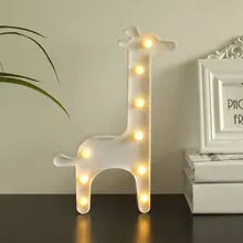 Вечерние для Детская комната светодио дный светодиодный Sculpt лампа домашний стол декор украшения жираф форма ночник 3D для освещения