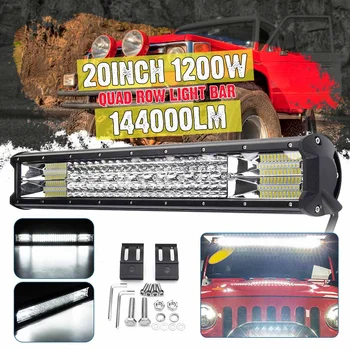 

Hot 1200W LED Work Light Bar 20 Inch Spot Flood Combo Driving Lamp Waterproof LED Work Light For SUV ATV Offroad Car Truck Boat