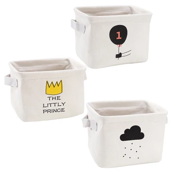 

3pcs Decorative Storage Box for Toys Storage Offices Clothes Storage Home