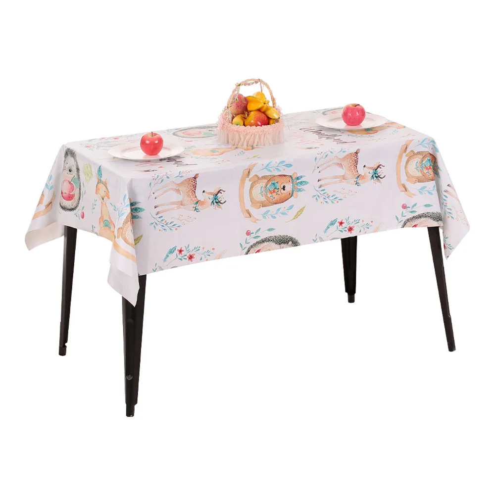 

Water-proof Tablecloth Animal Pattern PVC Tablecloth Shrink-proof Dust-proof Tablecloths For Kitchen Dining Room Garden Party