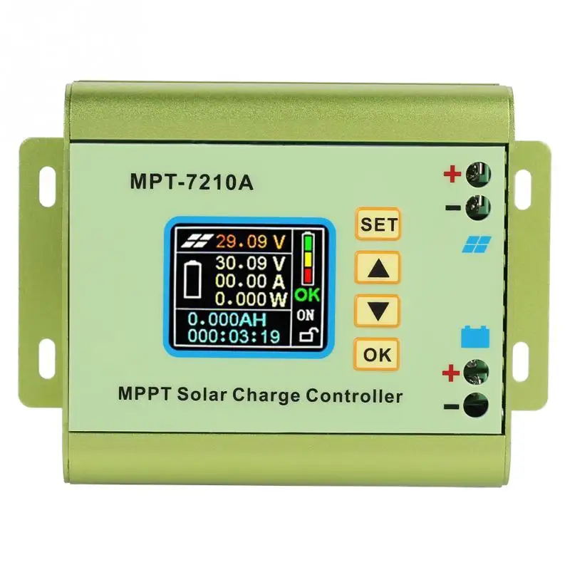 MPT 7210A контроллер солнечной батареи из алюминиевого сплава LCD MPPT Контроллер