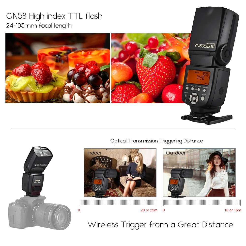 Беспроводная вспышка YONGNUO YN565EX III/N для Nikon D7100 D3300 D7200 D5200 D7000 D750 D90 GN58 высокая