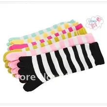 10 пар/лот, Носки ярких цветов, подарок на Рождество, раздельные носки с 5 пальцами для женщин, милые хлопковые носки в полоску с раздельными пальцами