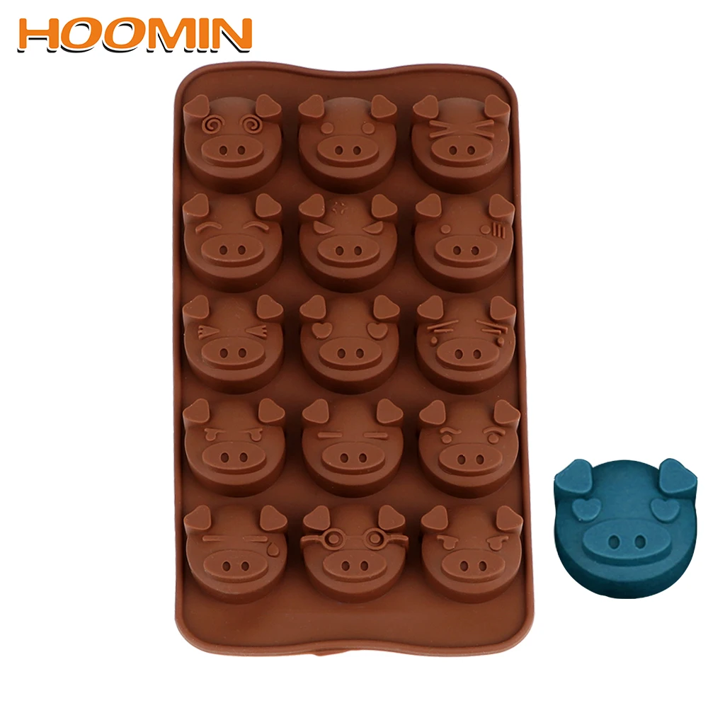 HOOMIN забавная свинья в форме 15 отверстий форма для торта DIY Украшение печенья