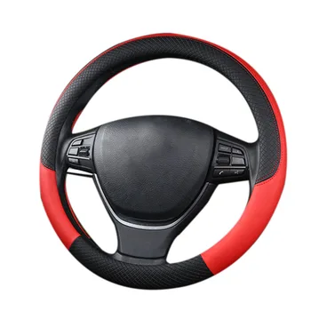

Leather Universal Car Steering-Wheel Cover 38Cm Car-Styling Sport Auto Steering Wheel Covers Anti-Slip Automotive Accessories