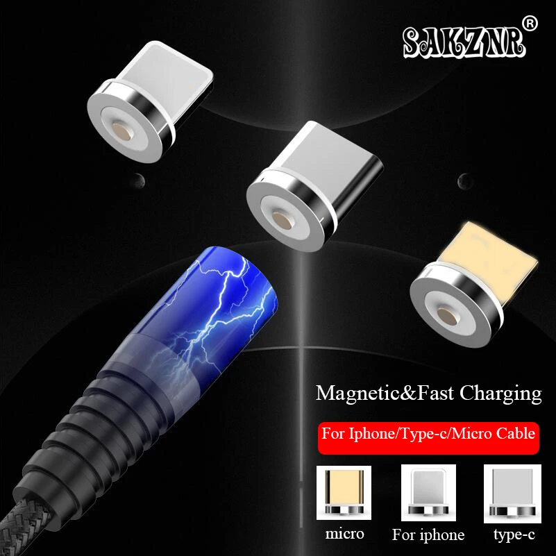 

LED Lighting 1m Magnetic Micro USB Cable For iPhone Samsung Type-c Charging Charge Magnet Charger Adapter USB Type C Phone Cable