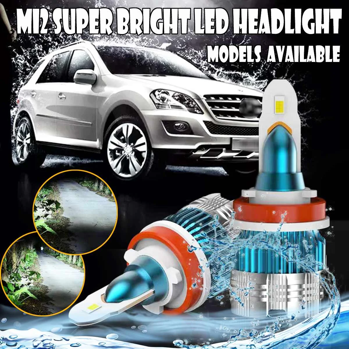 

2x Car Headlight H4 Led Bulbs Waterproof Mi2 Super Mini Auto Light H1 H3 H4 HB2 9003 H7 H8 H9 H11 H13 9008 9005 HB3 9006 HB4