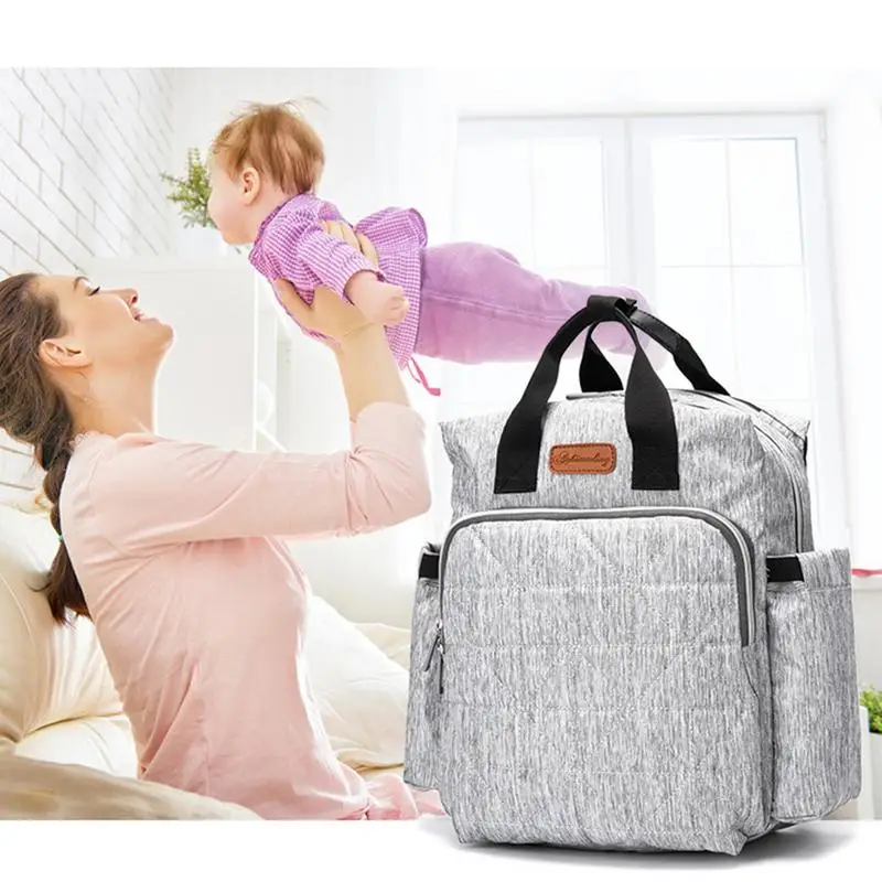 

Diaper Bag Large Capacity Nappy Bags Insulated Pockets Waterproof Travel Backpack with Baby Stroller Straps