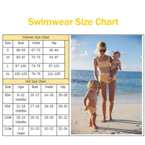 Комплект из двух предметов для мамы и ребенка; пляжная одежда; женский купальник; Купальник; комплект бикини; купальный костюм