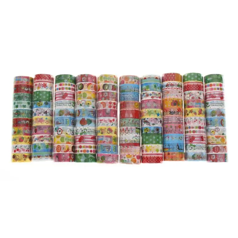 

10Pcs/set Adhesive Tape Cartoon Washi Tape DIY Adhesive Tape Label Sticker Stationery Paper Sticky Scrapbooking Adhesive Tape