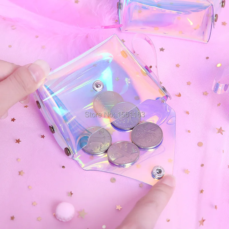 

Top Sale Transparent Coin Purse Women Small Wallet Female Change Purses Mini Children's Pocket Wallets Key Card Holder PVC Hand