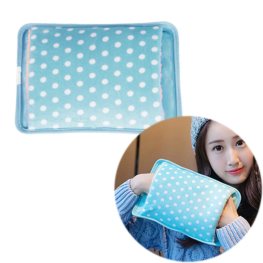 

Dot Print Hot Water Bottles Portable Velvet Winter Warm Water Bottle Hand Warmer Girls Pocket Hand Feet Hot Water Bag EU Plug