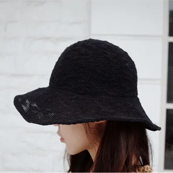 

Summer European and American wind cotton Hat Lady naked monochrome fisherman hat travel sunshade folding sunshade hat spot