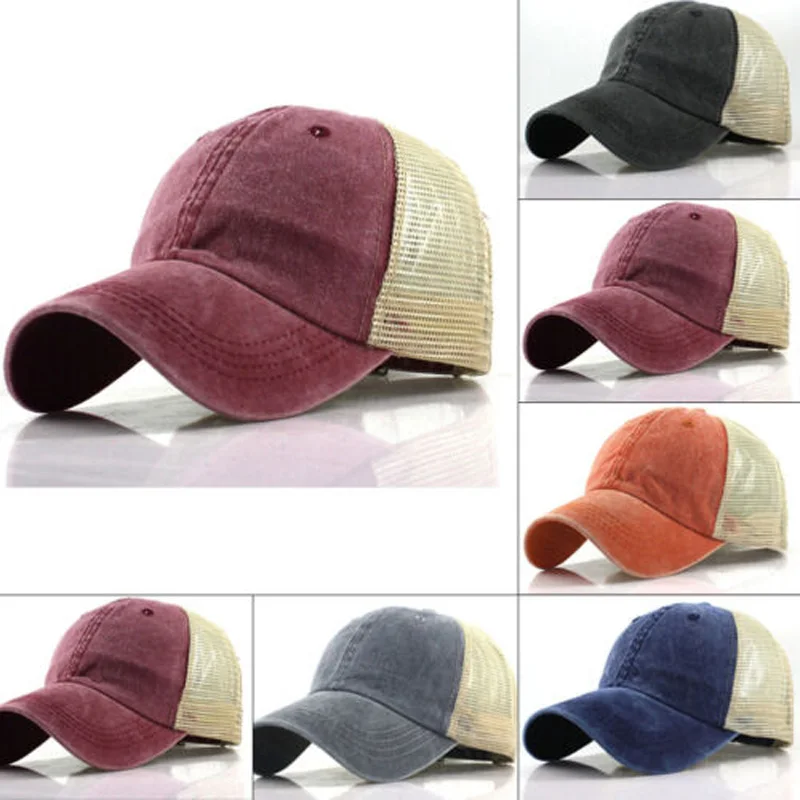Мужская винтажная бейсболка регулируемая потертая Кепка тракер Бейсболка