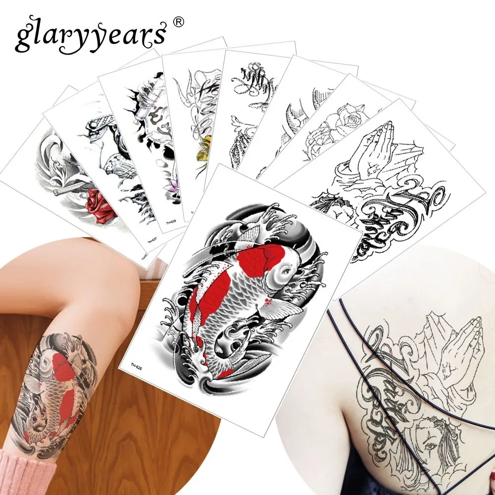 Glaryyears 1 Sheet Temporary Tattoo Sticker Hot Fake Tatoo Animals