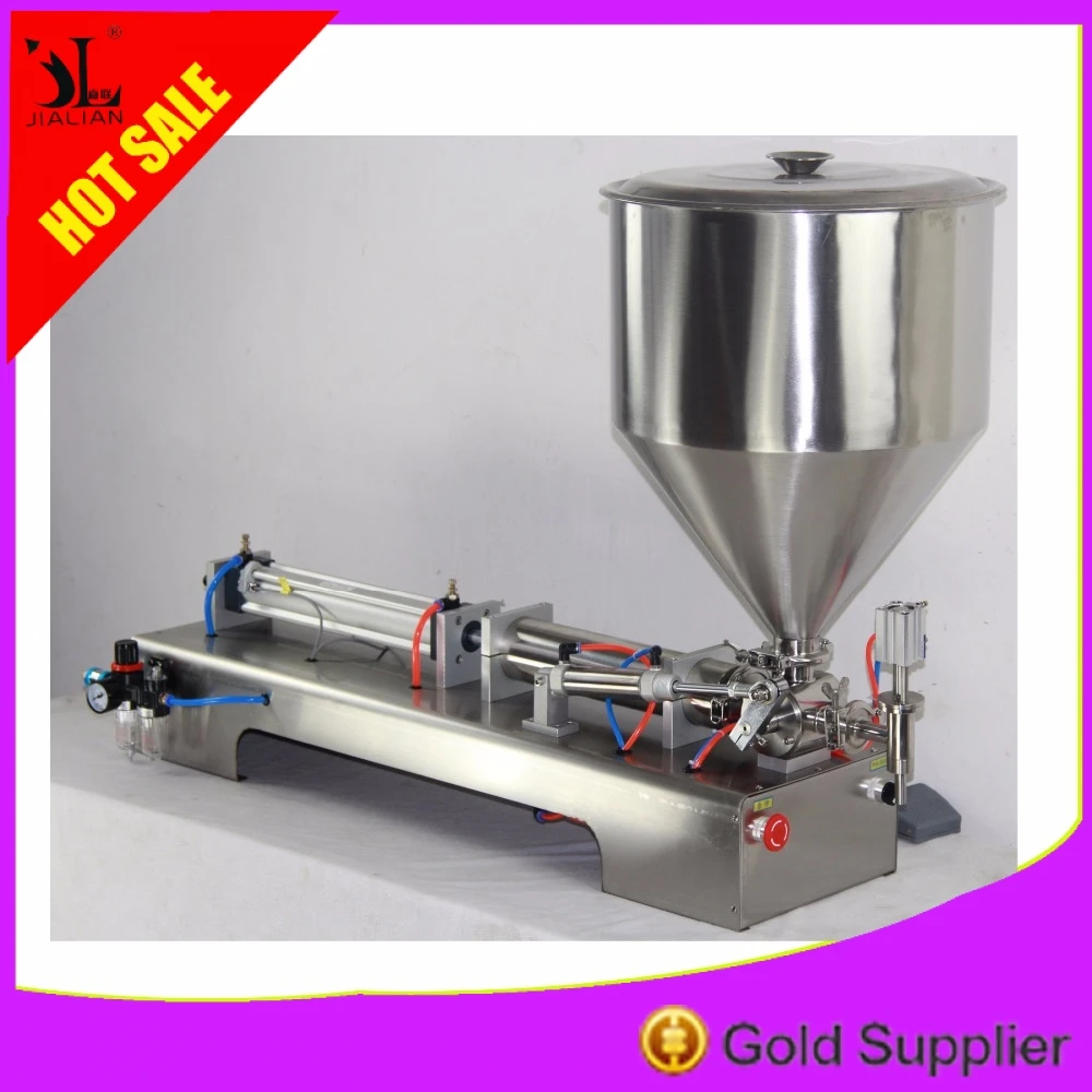 

Free shipping 1000ml model hopper filler pneumatic piston filling machine cream shampoo lotion toothpaste jam honey paste filler