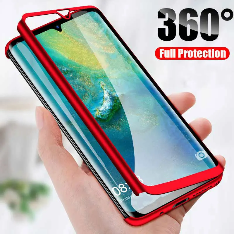 360 градусов полный чехол для huawei P30 P20 Lite Pro P Smart 2019 s со стеклом Honor 8X 8C 8A 9 10 телефона |