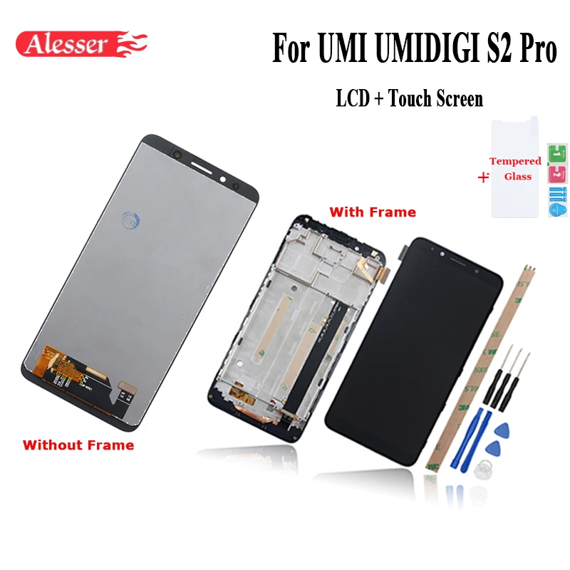 Alesser для UMI UMIDIGI S2 PRO ЖК дисплей и сенсорный экран с рамкой ремонта телефона +