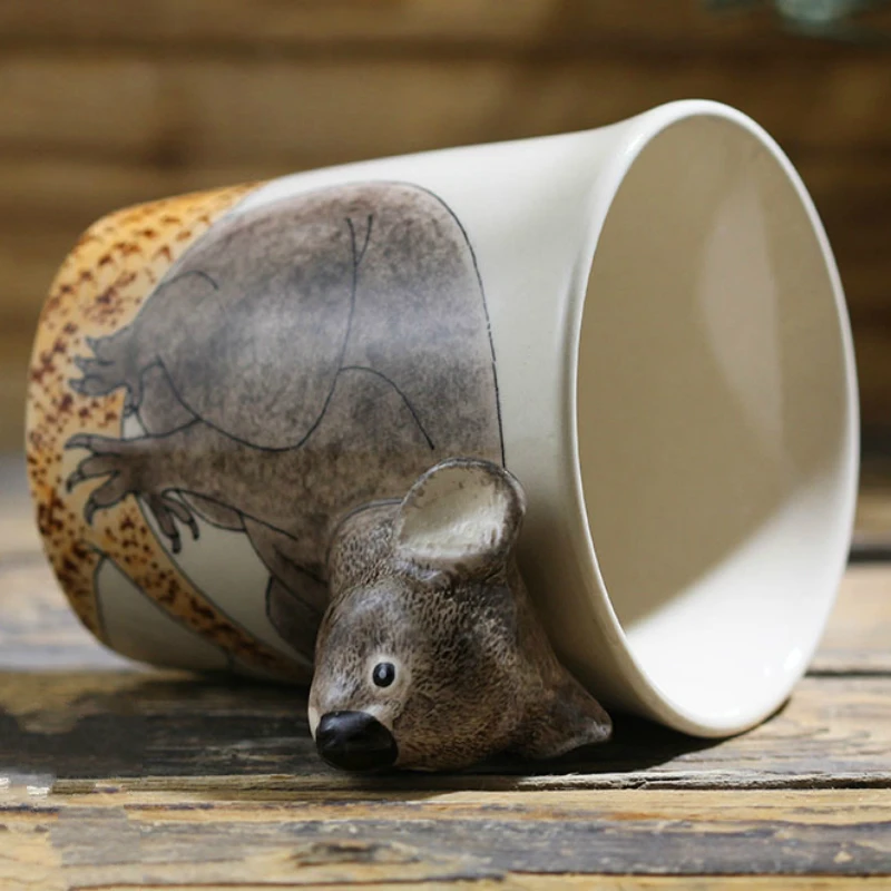 Креативная керамическая кружка с животными ручная нарисованная коала мультяшная Подарочная кружка персональная кофейная кружка чашки и кружки милые кружки