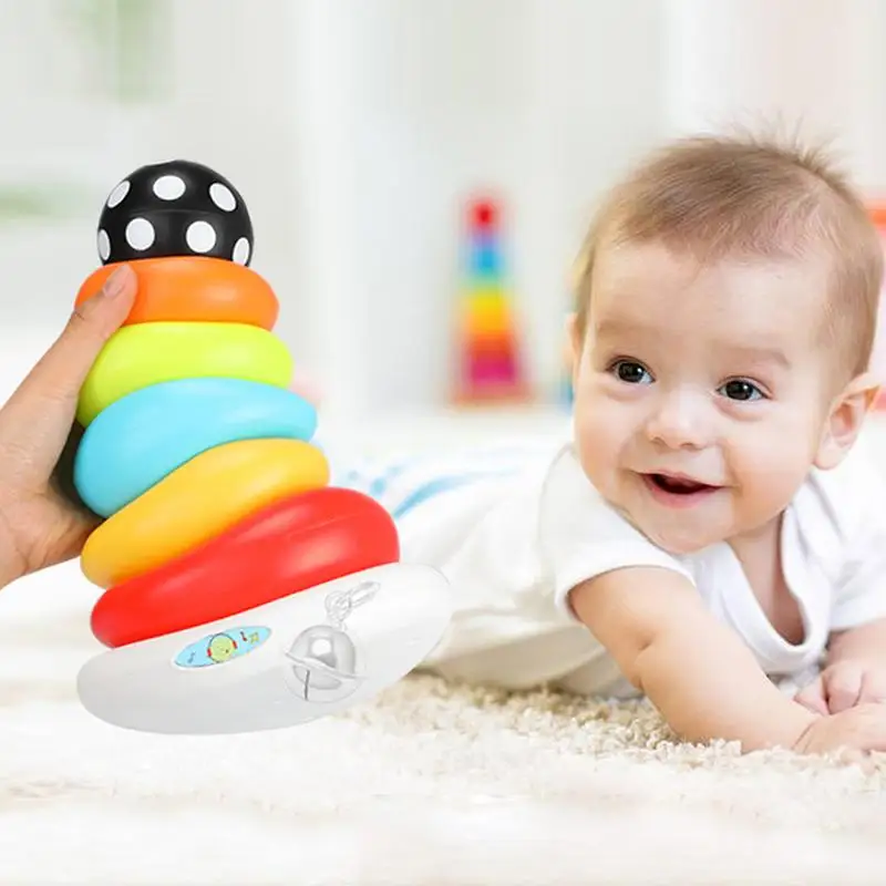 Пазл ранний образование Башня Rainbow Радуга кольца Сортеры для детей несколько колец игрушка для раннего развития