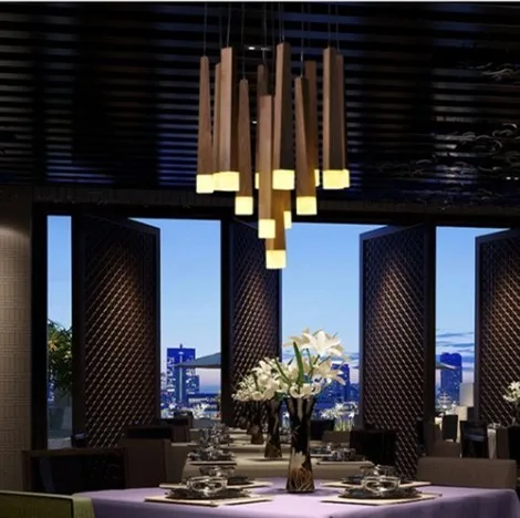

Designer Matchstick Led Wood Bedroom Living Room Chandelier For Dining Room Clothing Store