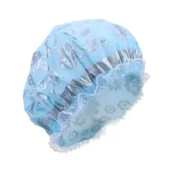 Женская кепка для волос, водостойкая Кепка для волос, двухслойная Кепка для купания, кепка для женщин, аксессуары для ванной комнаты, синяя