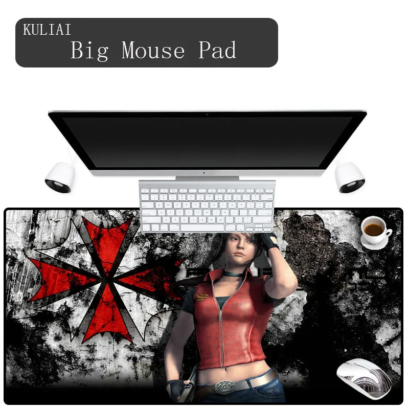 

KULIAI Resident Evil L Gaming Mouse Pad Gamer Desk Mat Keyboard Laptop Apple Computer Rubber MousePad for Space Marine 3mm Felt