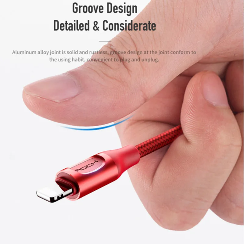 Rock USB кабель для Iphone X 7 6 6s 5 выдвижной пружинный быстрой зарядки и передачи данных