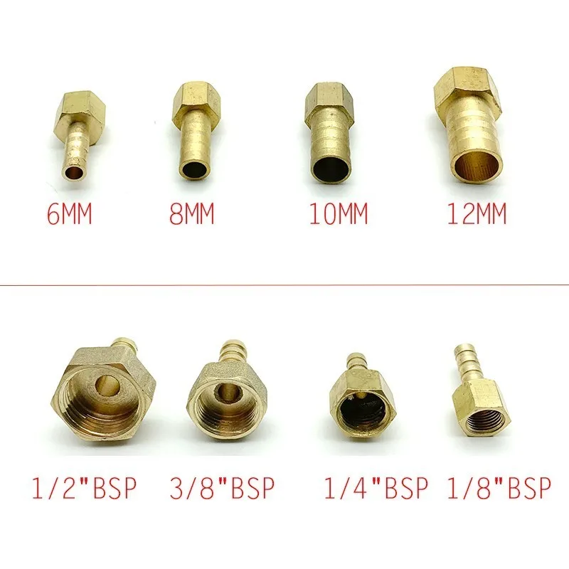 Soporte de manguera de latón PCF 4mm 6mm 8mm cola de Barb 1/8 \