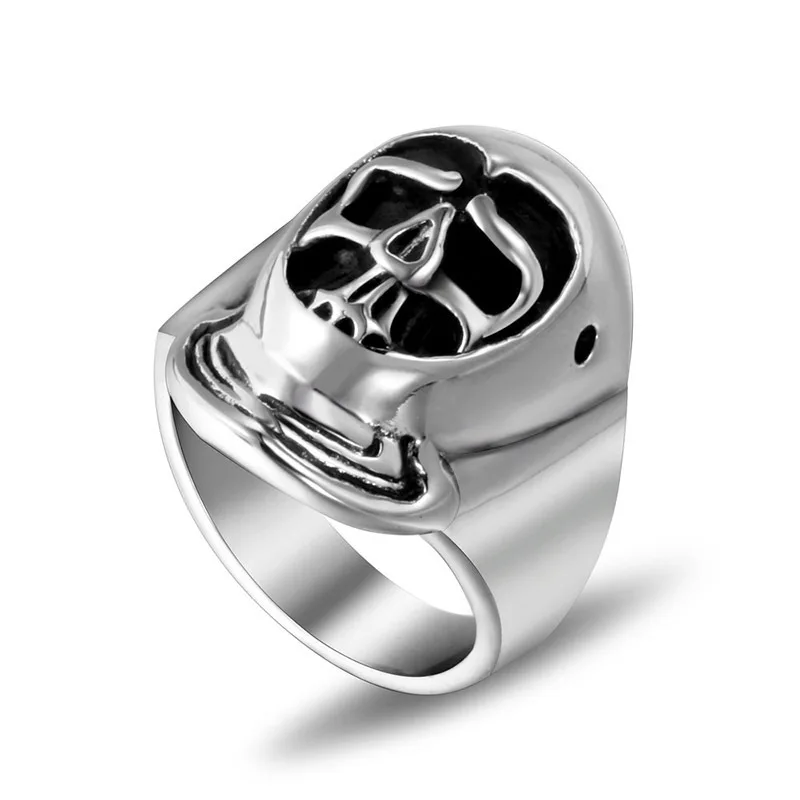 

Skull Head Titanium Steel Ring for Men Single Personality Index Finger Ring Exaggeration Male Punk Jewelry US Size 6-11