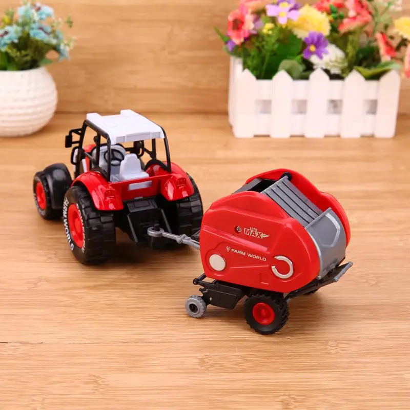 

1:32 Engineering Alloy Farm Tractors Trailers Model Engineering Car Truck Harvest Vehicle Toy with Music Lighting Pull Back Car