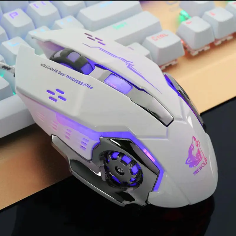 

EastVita 6 buttons with scroll wheel Ergonomic Pro Wired LED Light 4000DPI Optical USB Gamer Gaming Mouse r20