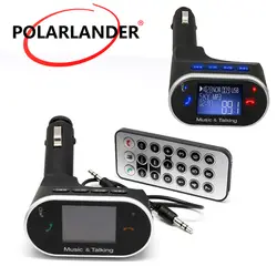 Bluetooth автомобильный набор, свободные руки, FM передатчик MP3 плеер 3,5 мм вход для источника аудио-сигнала TF слот для карт двойной зарядное
