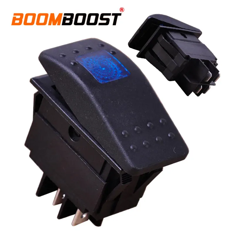 

1Pc ON/OFF Button For Car Boat Motorcycles Bar Rocker Toggle Switch Waterproof Blue LED Light For Ford/Audi 12V 20A 4Pin