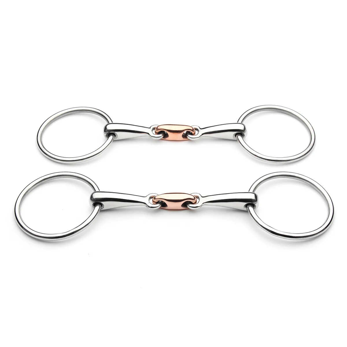 

Stainless Steel Coronet Loose Ring Copper Mouth and Bean Horse Bit EDC Gadget