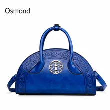Китайский стиль, Синяя Женская Роскошная сумка, дизайнерская, из искусственной кожи, с тиснением, через плечо, тоут, Ретро стиль, сумка через плечо