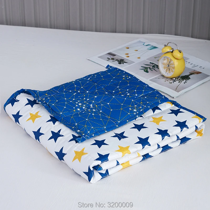 

High Quality Cotton Cartoon Star Pattern Blue Child 90*120 Weighted Blanket Gravity Sleeping Blanket Decompression Quilt 1PCS