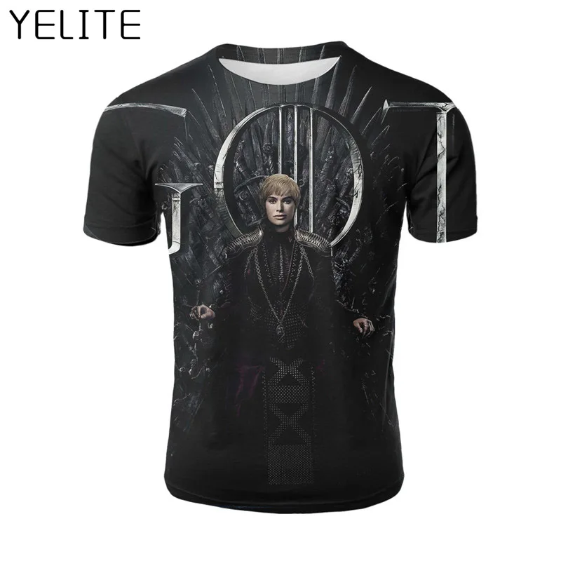 YELITE новая футболка 2019 Игра престолов Песнь Льда и Огня 3d принт Железный Трон