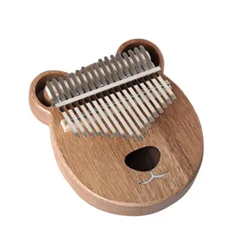 

Kalimba 17 Keys Thumb Piano Solid Wooden Oak Finger Piano Small Musical Instrument with learning book melody hammer