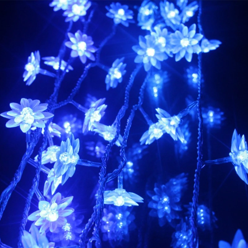 

5M 40LEDS Lotus Flowers Fairy Lights String Christmas Tree natal party New year Hanging ornament Christmas Decoration For Home