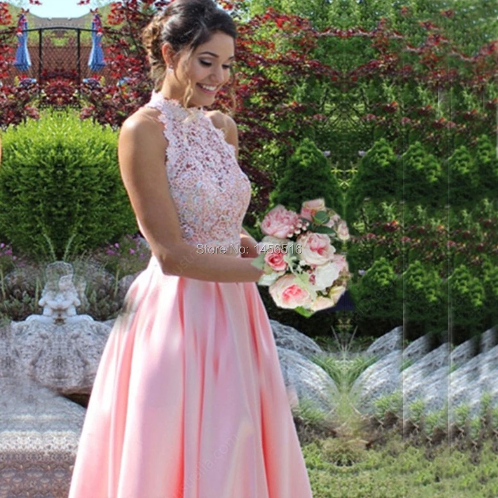 Vestidos de Graduacion, кружевное атласное платье с высоким воротом, 2 предмета, платья для выпускного вечера, длина до пола, с карманами, торжественное платье для женщин