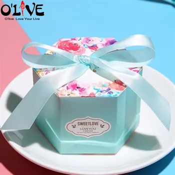 

20 Pcs Gift Box Candy Boxes Party Favors Bonbonniere Hexagon Starry Wedding Favors Gift Box Package Birthday Party Favor D3