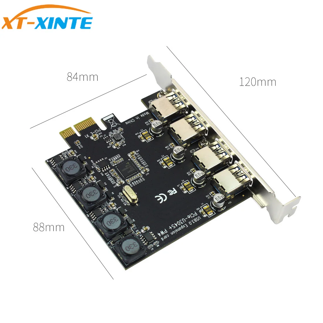 

5Gbps 4 Ports USB3.0 Expansion Card Adapter PCI-E PCI Express USB 3.0 Controller for PCIe X1 X4 X8 X16 Port for Win 7/8/10