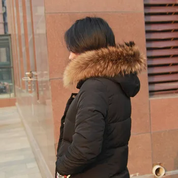 

Winter Raccoon Fur Collar Natural Raccoon Fur Scarf 75cm Longth Coat Sweater Scarves Collar Neck Cap With Button Hole