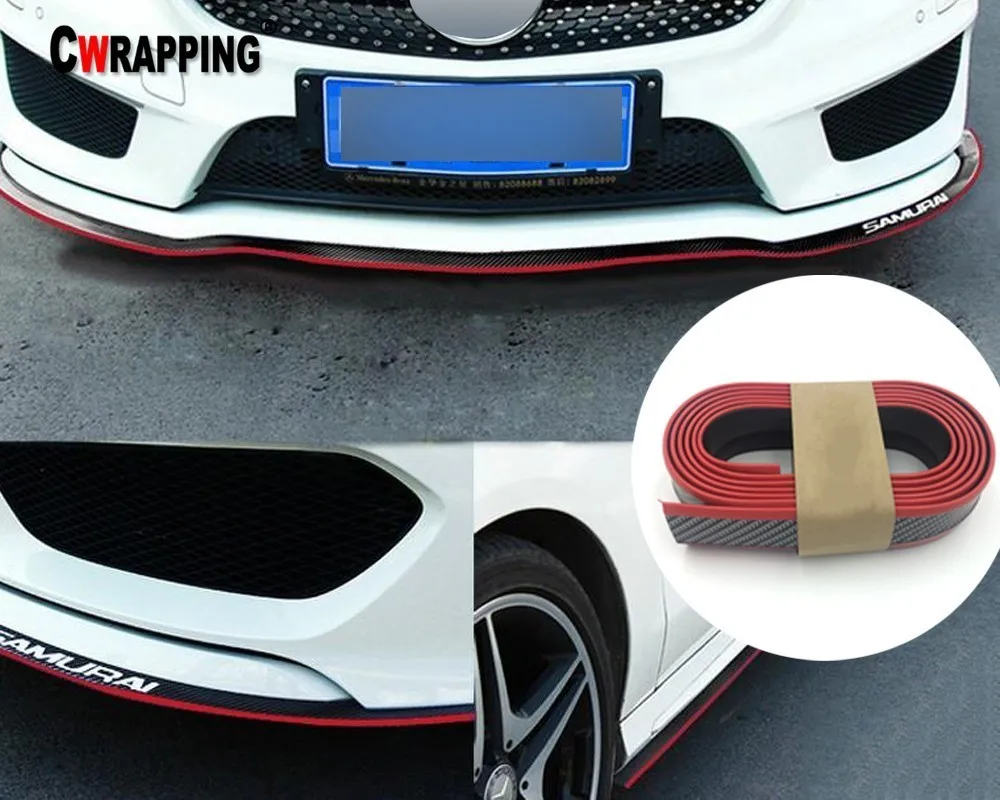 

Lip Defence Bump Rubber Bar General Purpose Front Shovel Refit Will Surround Small Side Skirt Carbon Fibre Back Lip Decoration