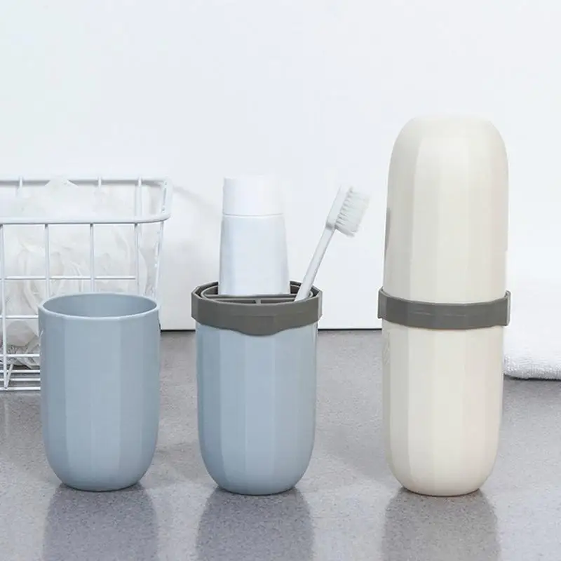 Simple Plastic Travel Toothbrush Cup Box Portable Washing Toothbrush