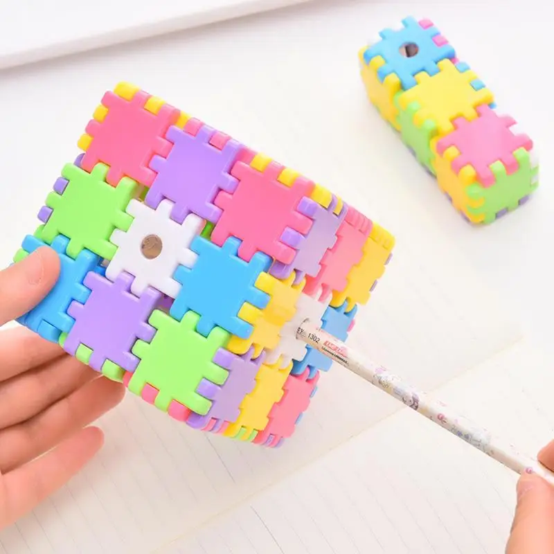 

Assembled Pencil Sharpener Creative Manual Building Block Plastic Pencil Sharpener Stationery For Eyebrow Pencil Colore Pencil