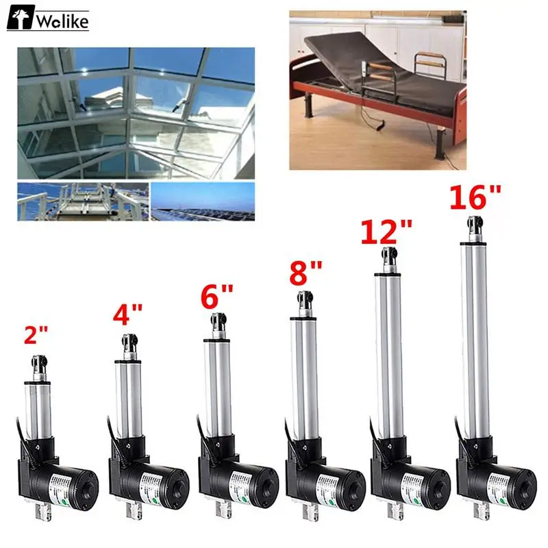 Wolike 900LBs/4000N Линейный привод двигателя открывания двери тяжелый кронштейн для подъемника 12 В 2-16 50 мм 100 мм 150 мм 200 мм 300 мм 400 мм