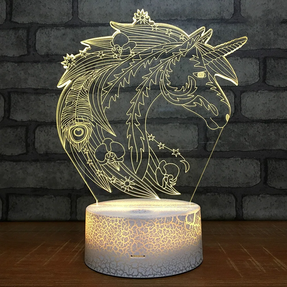 

Novelty Usb Led Lamp 7 Color Change Children's Room Decoration 3d Night Light Remote Touch Usb 3d Light Fixtures