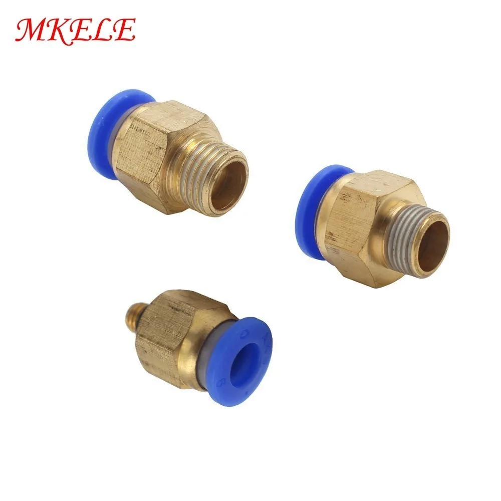 PC Series 04/06/08/10/12/14/16mm Straight Through Pneumatic Brass Pipe Connector And External Thread Fittings 1pcs | Обустройство